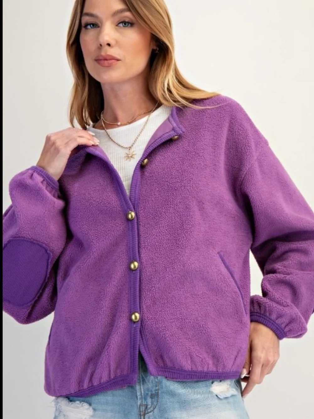 426 EASEL SOFT WASHED FLEECE JACKET -SOFT AND COZY TEXTURED FLEECE FABRIC
